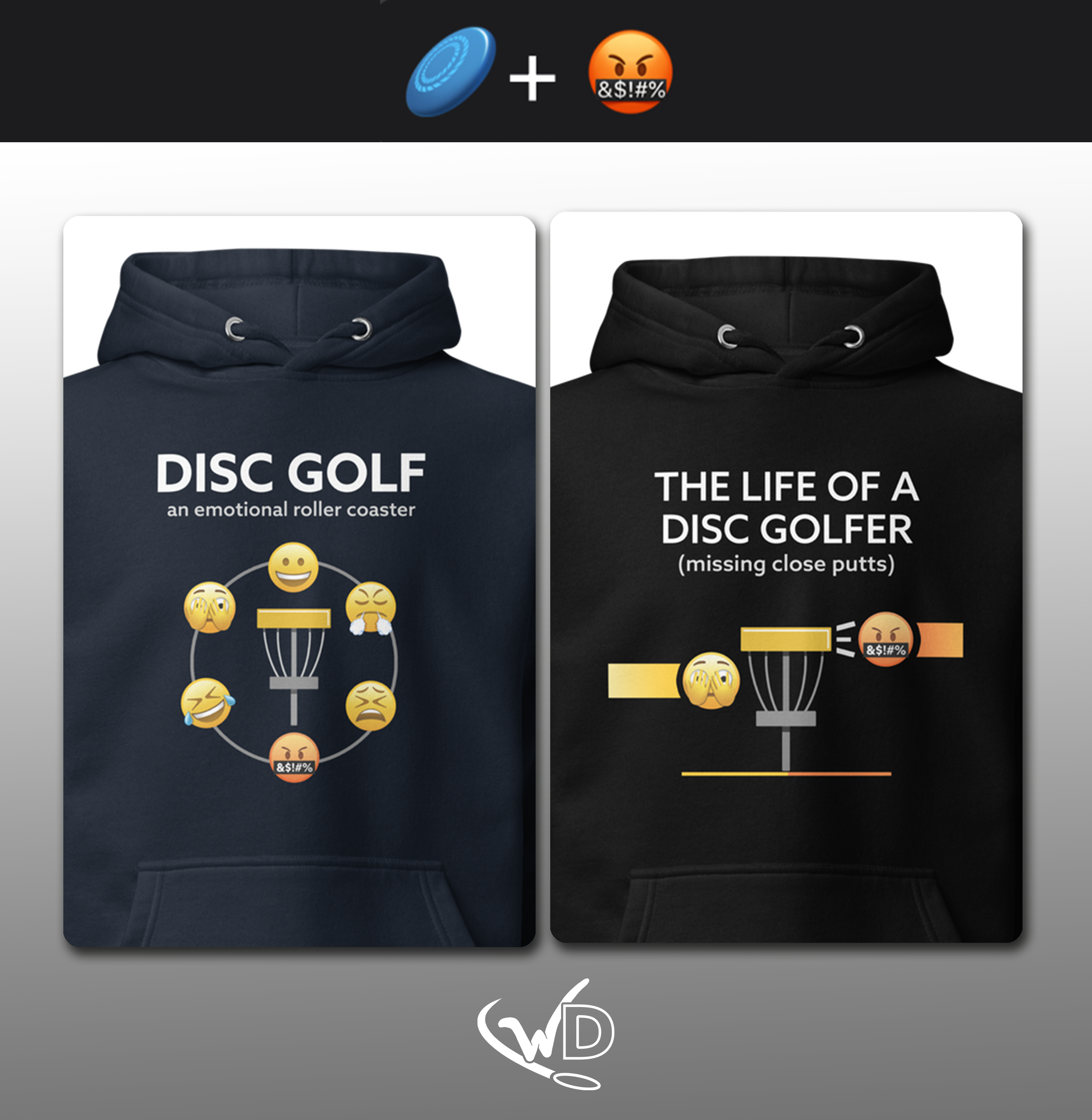 Disc Golf Hoodies  with Emojis