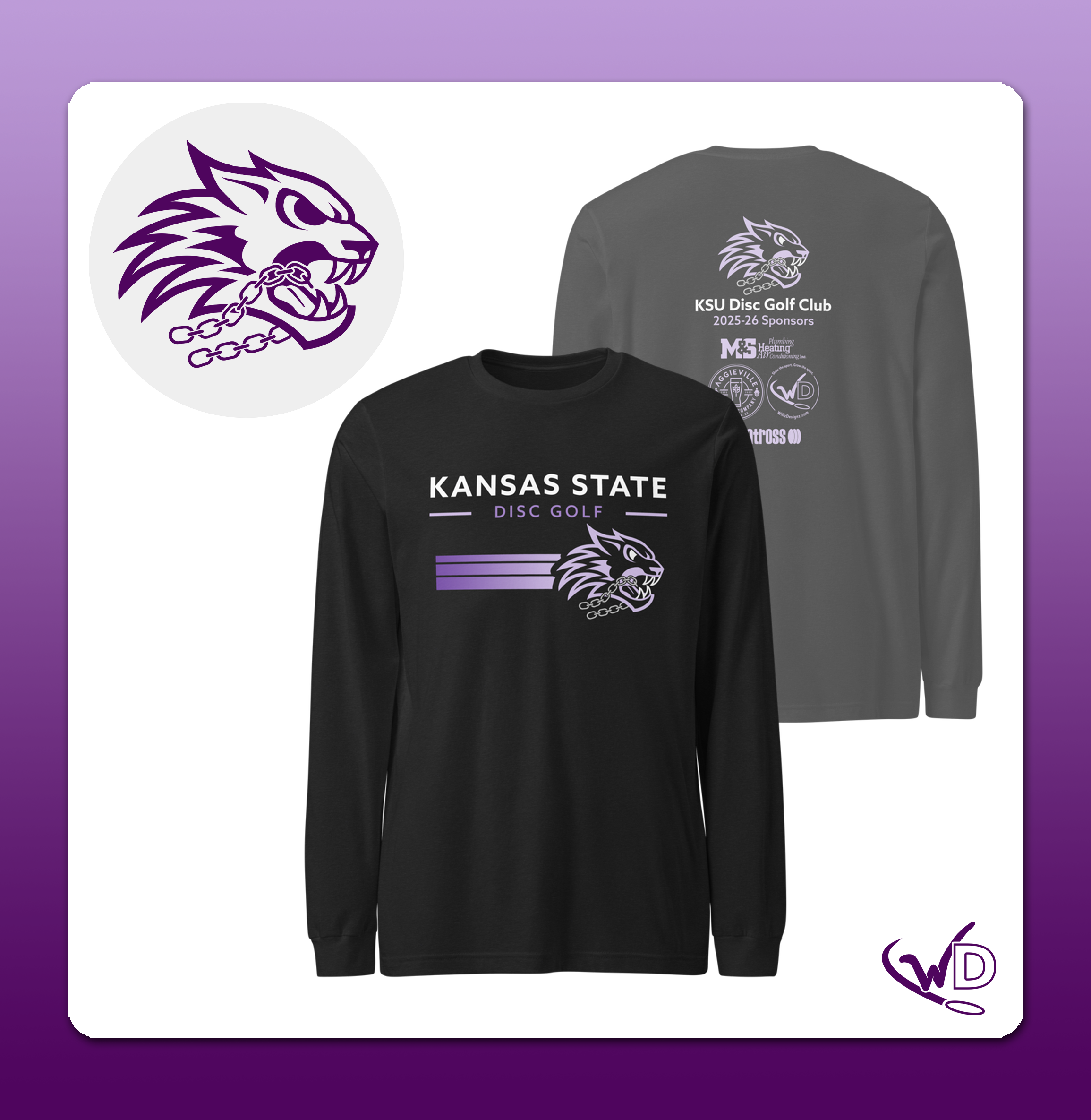 Kansas State Disc Golf Long Sleeve Shirt