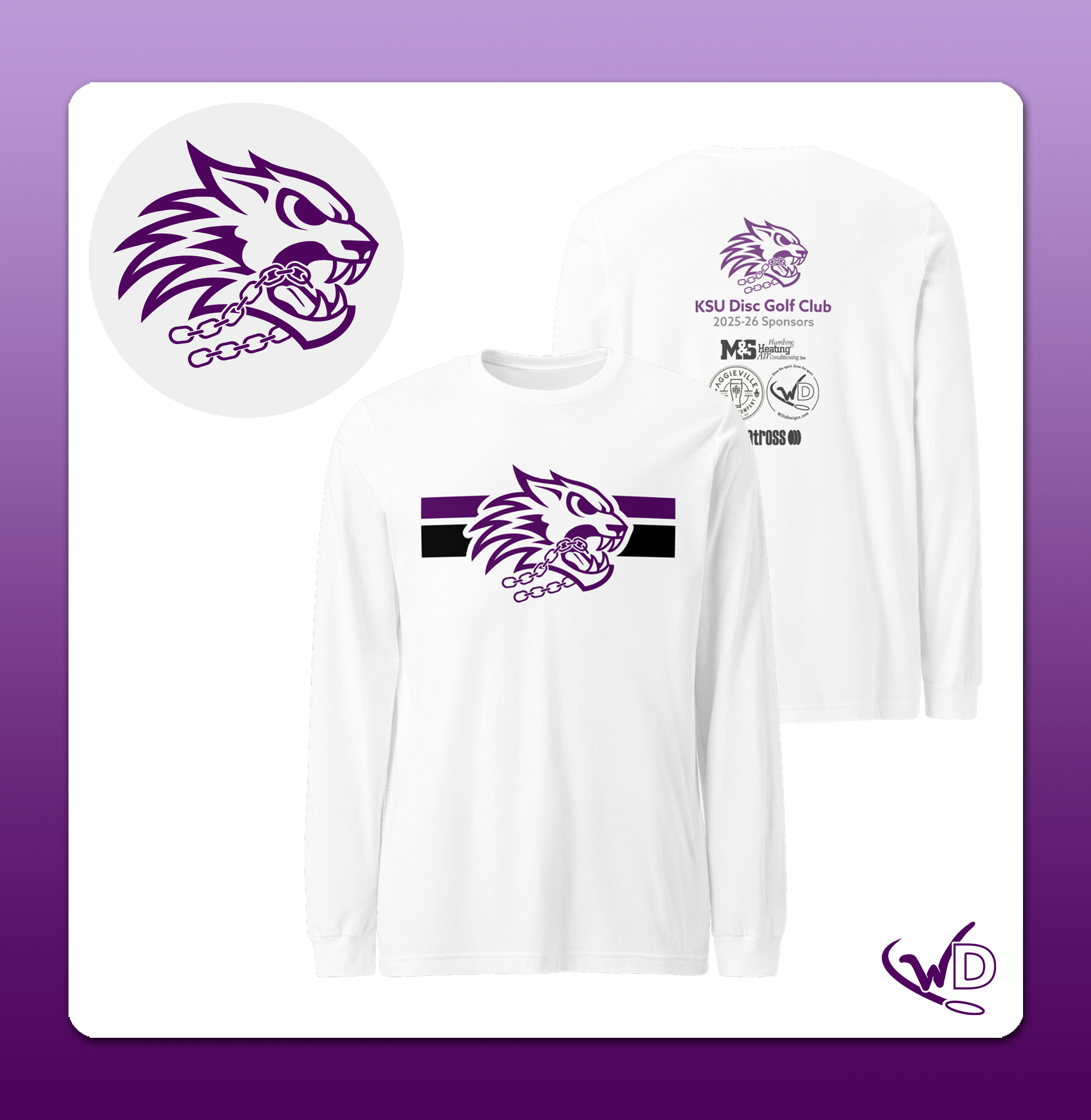 Kansas State Disc Golf Long Sleeve Shirt