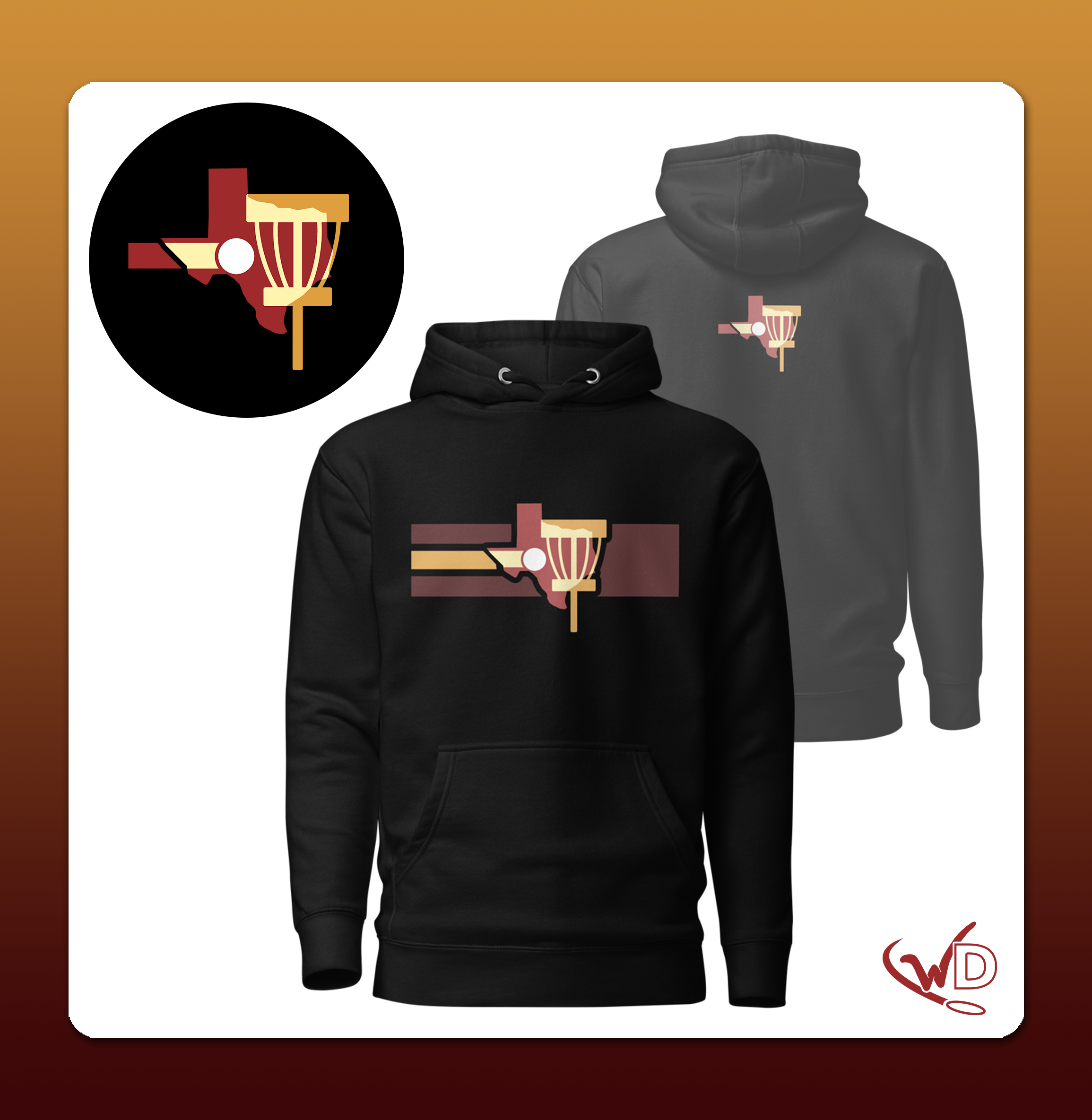 Texas Disc Golf Motion Fall - Dark Unisex Hoodie