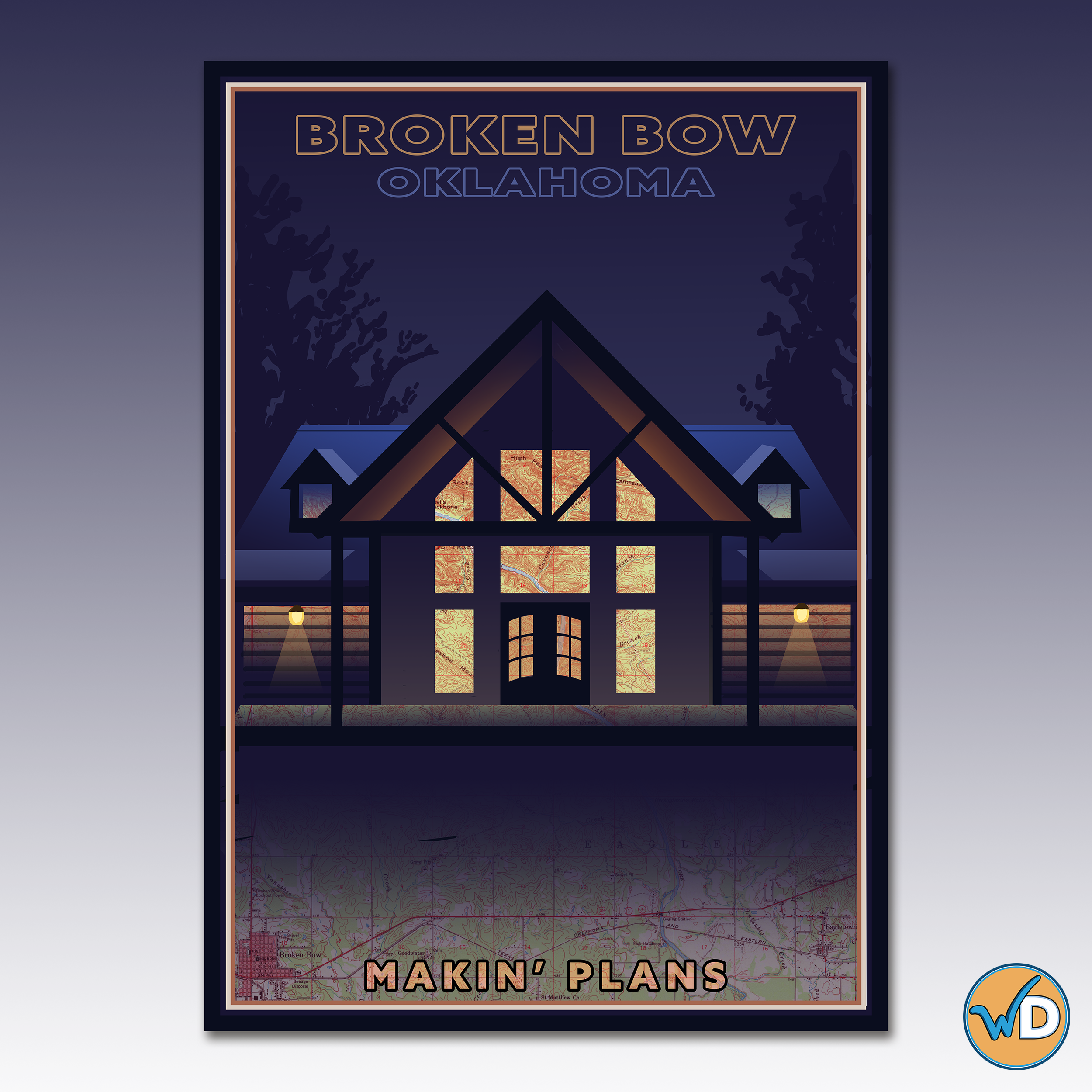 Souvenir Map - Custom Cabin Print