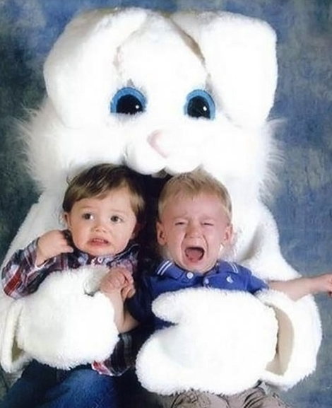 Easter bunny eating children