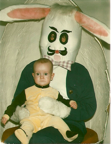 Easter bunny with black eyes