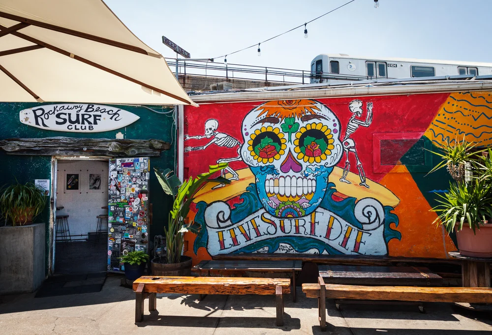 Margs, Purple Nurples, and other libations go well with tacos n' cute surfer dudes // photo by: Rockaway Surf Club