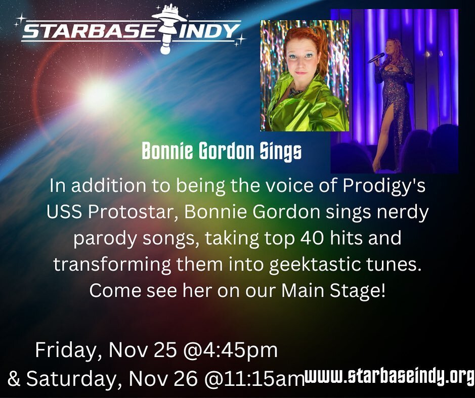 Con countdown: 24 days! Among our opening day special guests, voice actor Bonnie Gordon of the Emmy-nominated Star Trek: Prodigy! Bonus: @bonniebellg has an encore appearance the next day. See our complete lineup of actor appearances, special present