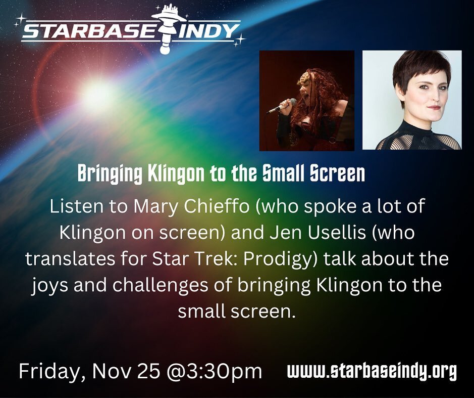 Con countdown continues: 23 days! It&rsquo;s a one-two Klingon punch! Headliner @marythechief (Chancellor L&rsquo;Rell, Mother of Klingons) and @klingonpop take the stage to share their take on the true warrior&rsquo;s language, spoken in true Klingo