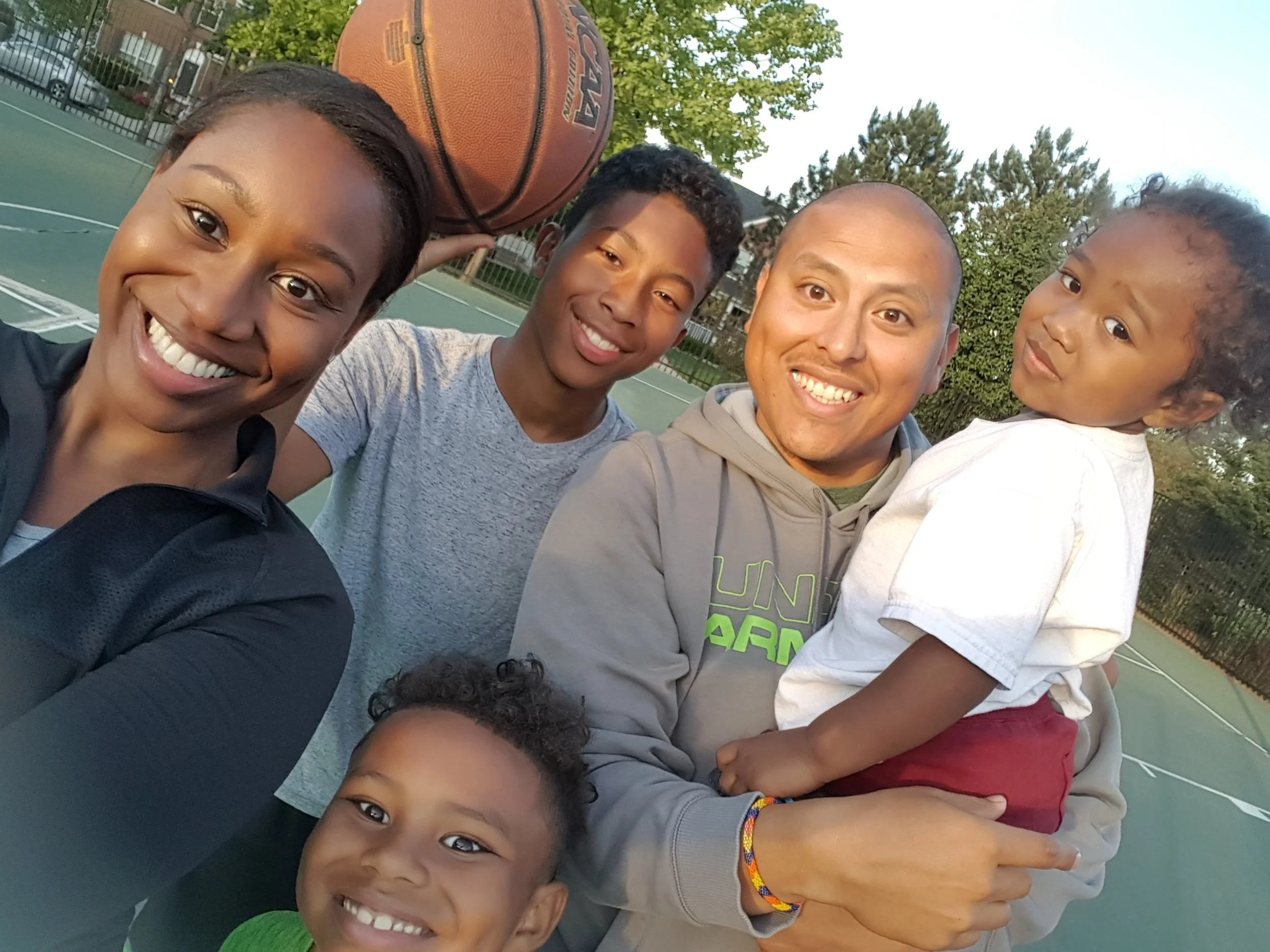 My family: (Big Guy - My hubby (Mike), Medium Guy - Our oldest son (Juel), Little Guy - Our middle son (London), Littlest Guy - Our youngest son (Eli))