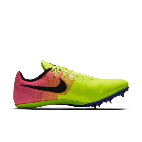 neon pink track spikes