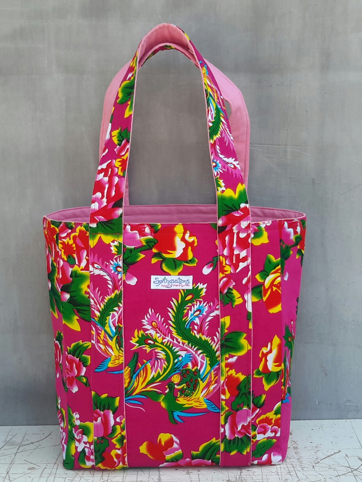 The Airplane Tote in Fuchsia with Pink Lining