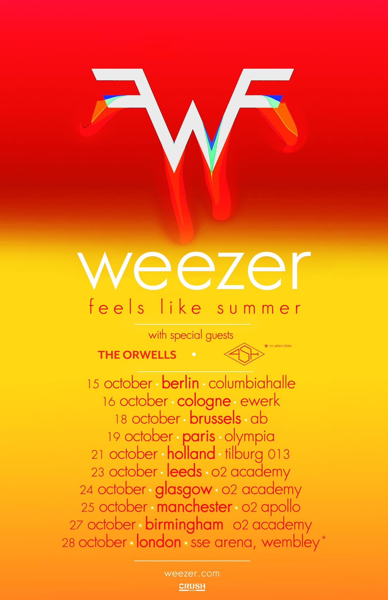 weezer tour dates europe