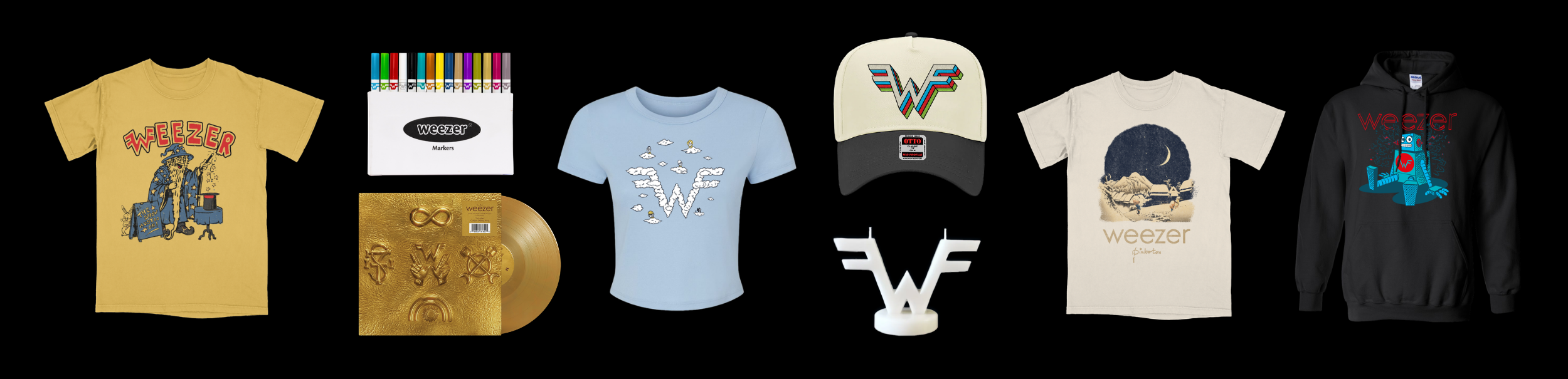 weezer shirts, hats, vinyl & more