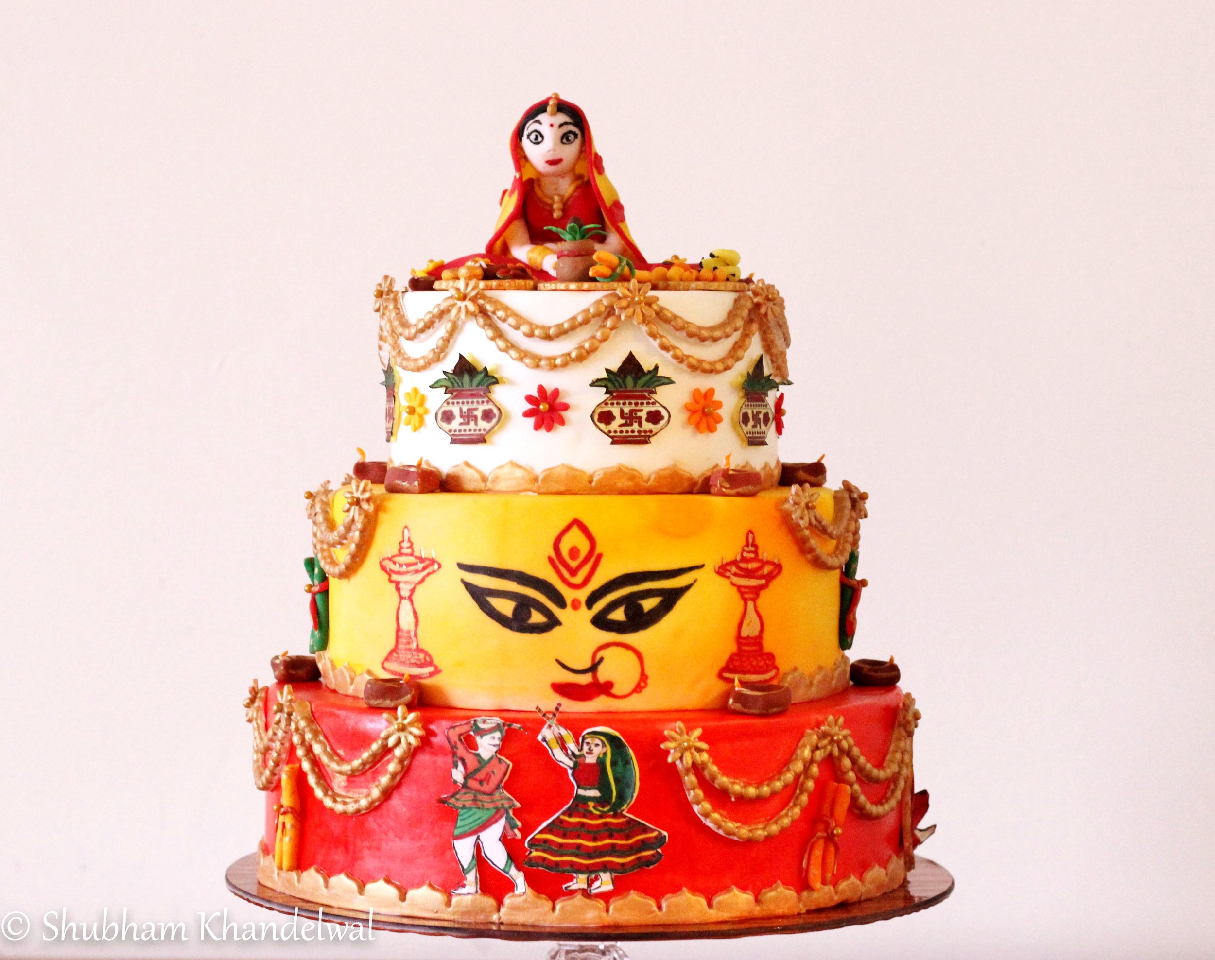 Birthday Cake With Dandiya Theme  bakehoneycom