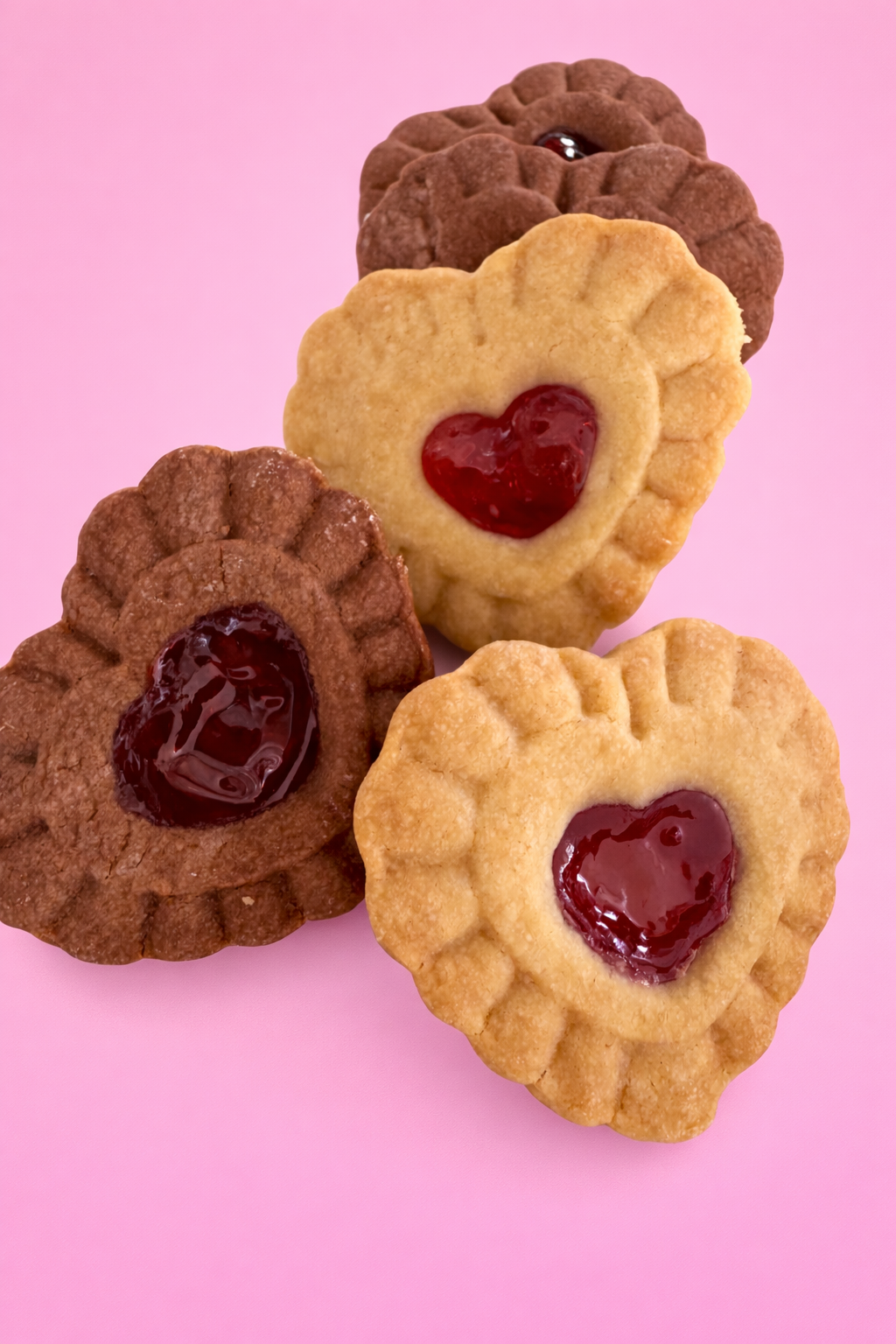 Valentine Heart Jam Cookies