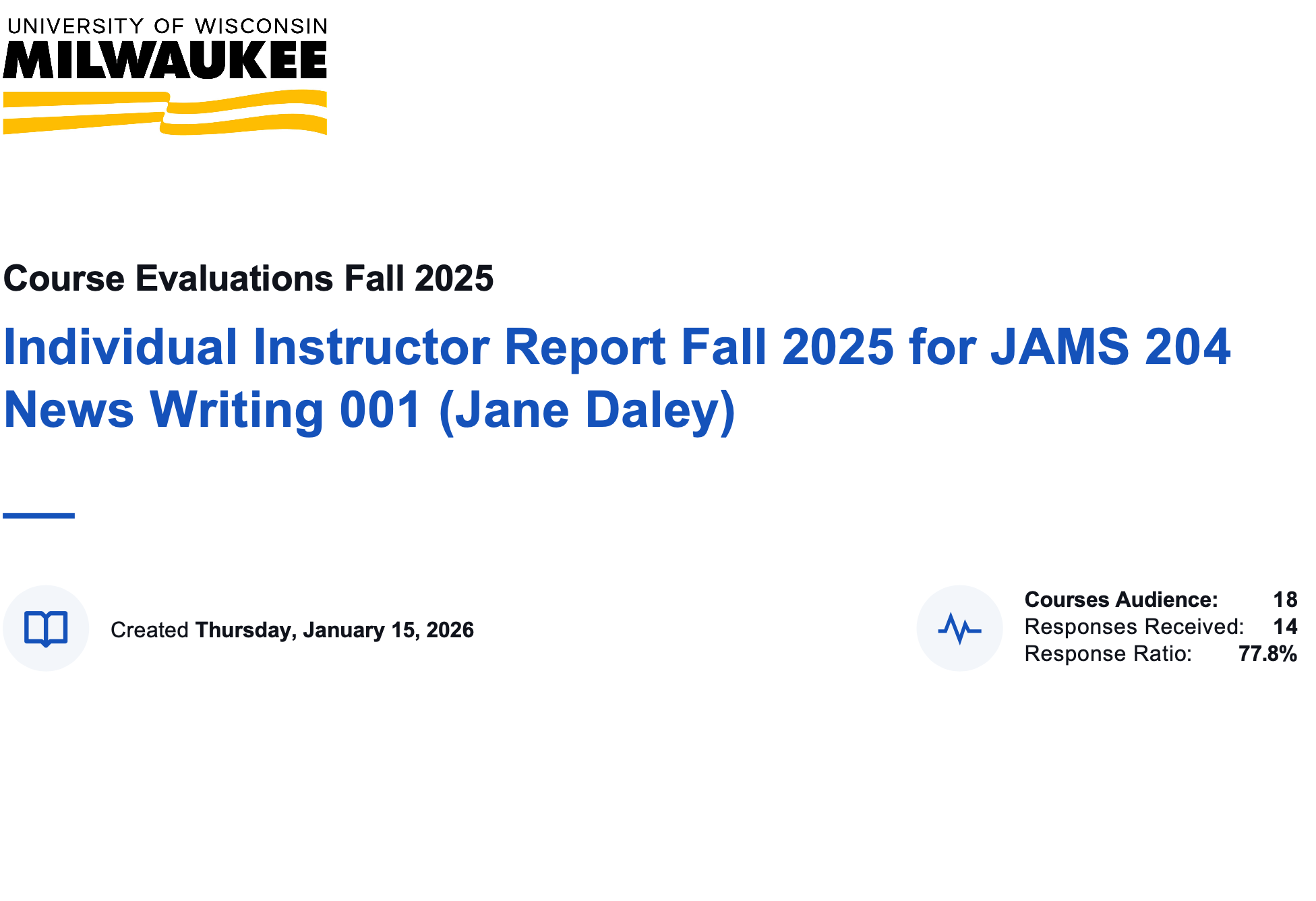 Fall 2025 News Writing