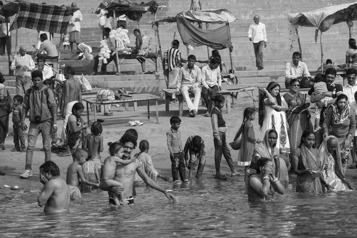 Bathing in the Sacred Ganges River, India