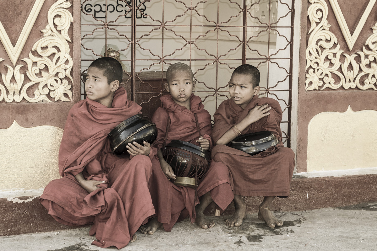Boy monks on the streets of Mandalay