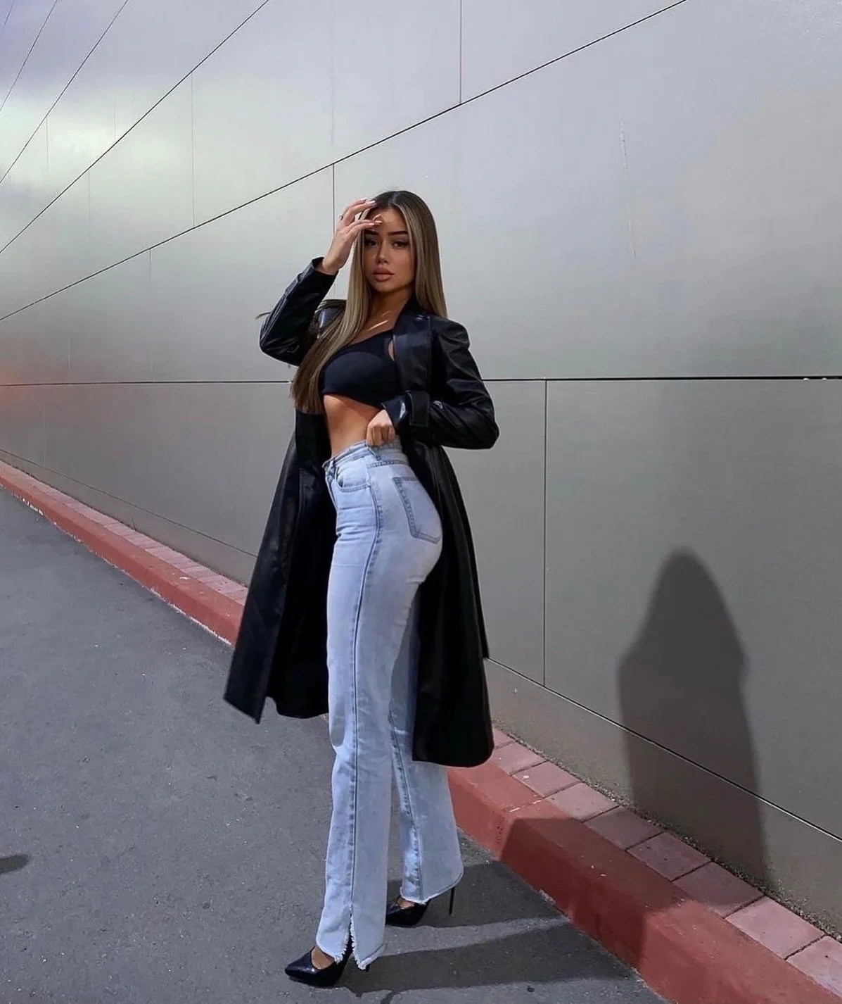 When your coat does all the talking // MARIELY vegan leather coat - #linkinbio👆