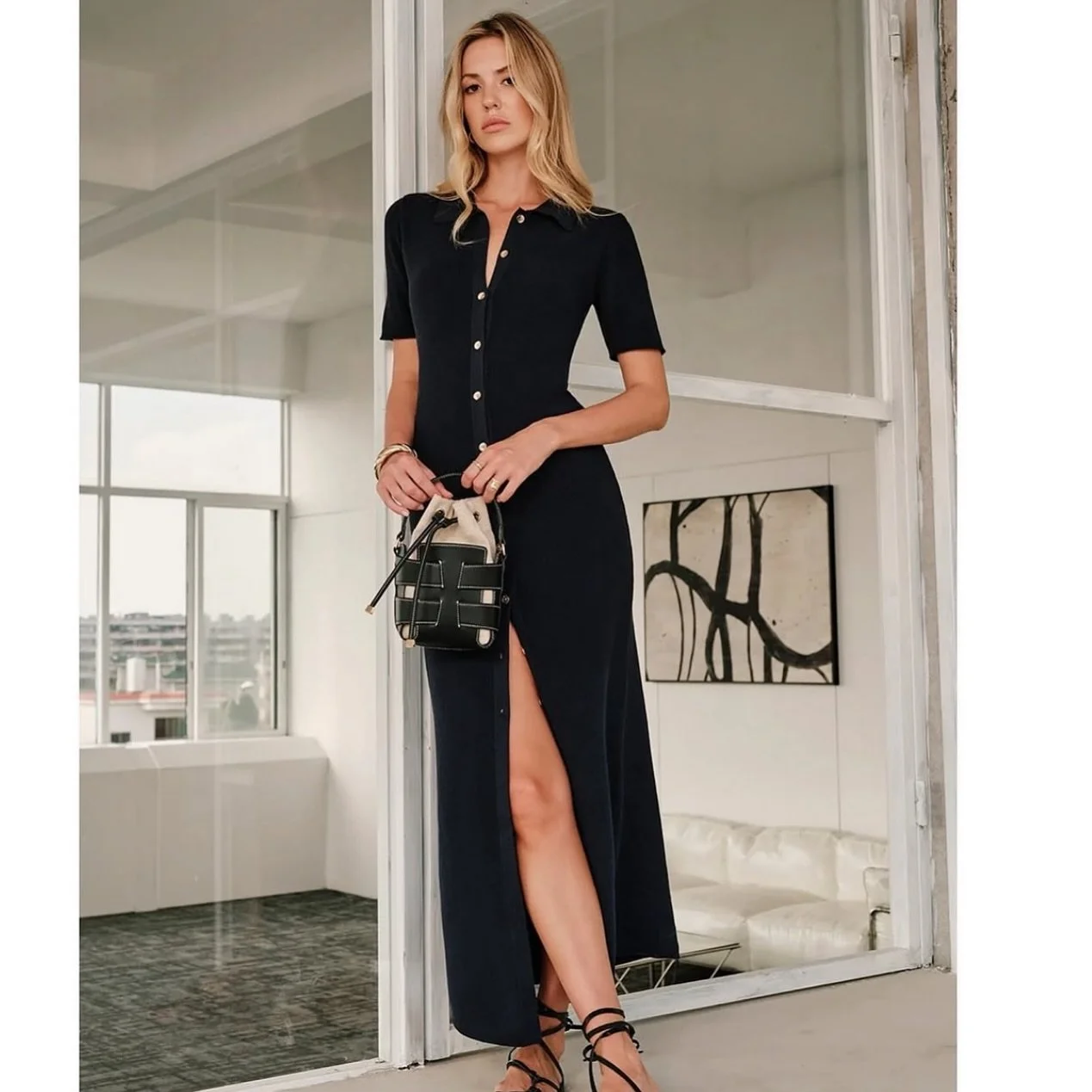 Sweater knits that you can wear all year long // A LITTLE PREP button front midi dress - online now! #linkinbio👆