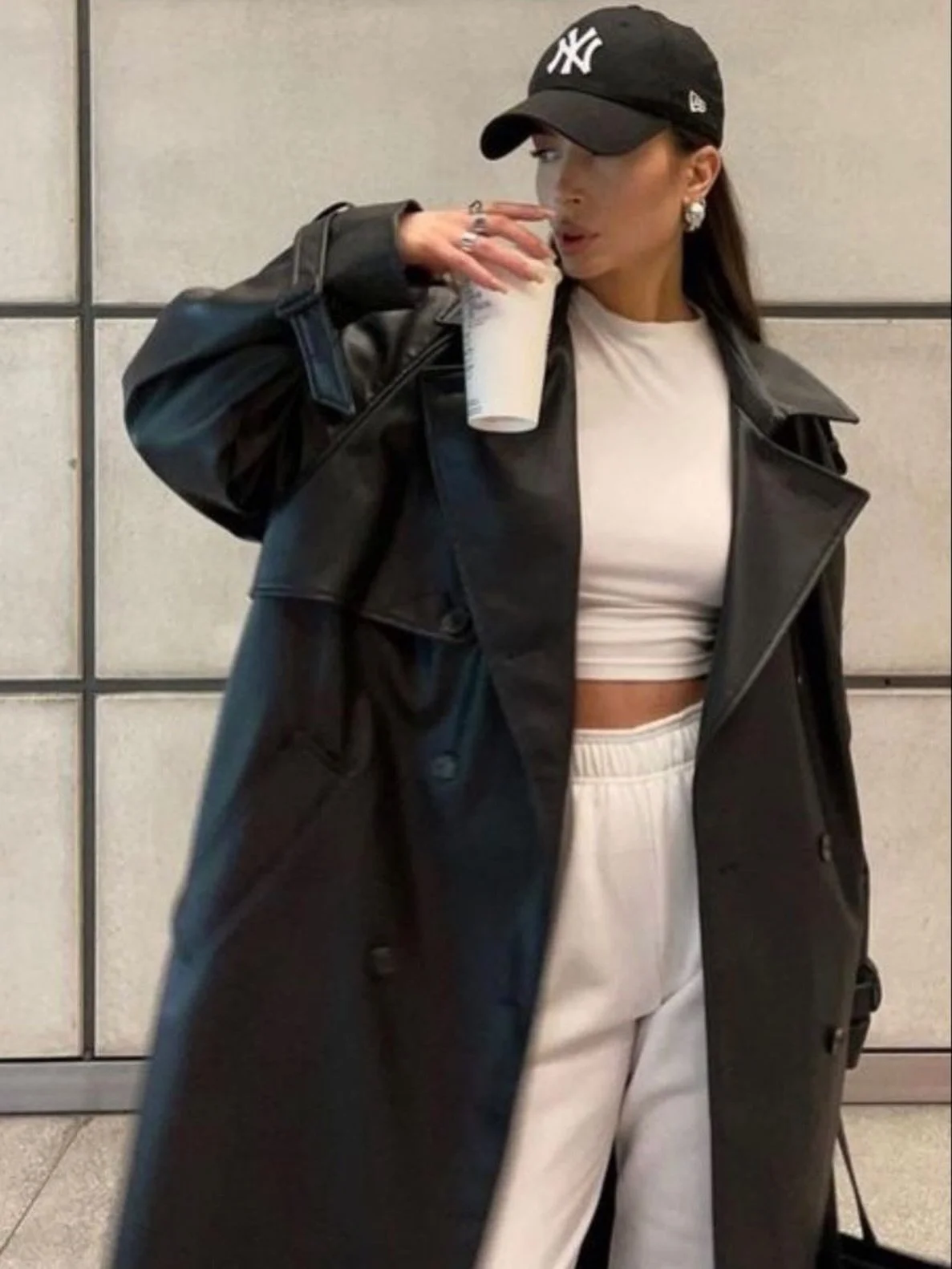 Obsessed with our &lsquo;Chic Calling&rsquo; faux leather trench coat - online now! #linkinbio👆