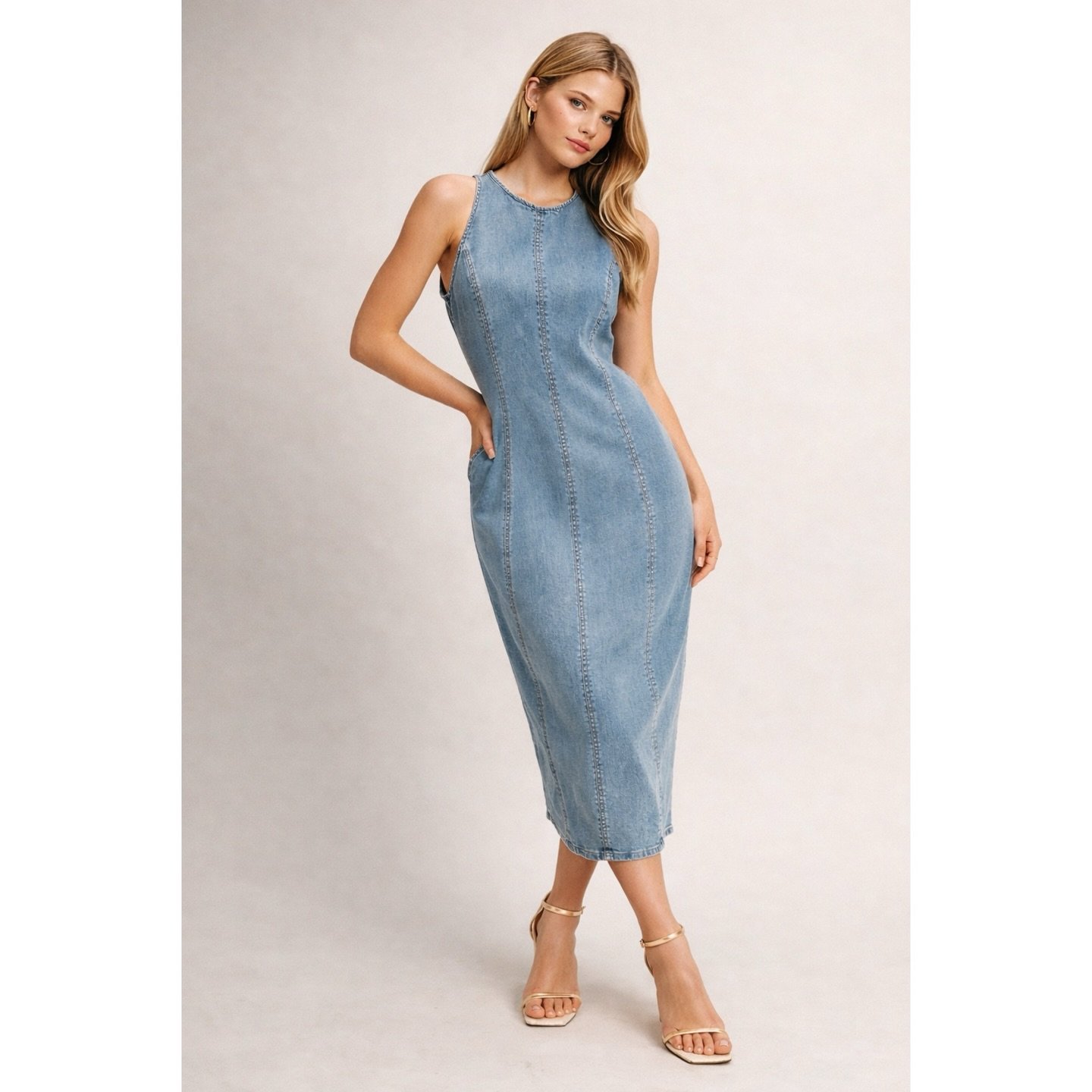 The perfect midi 🤍 

search: The Avelina denim midi dress 

Link in bio! #newarrivals #denimshop #sohostyleboutique