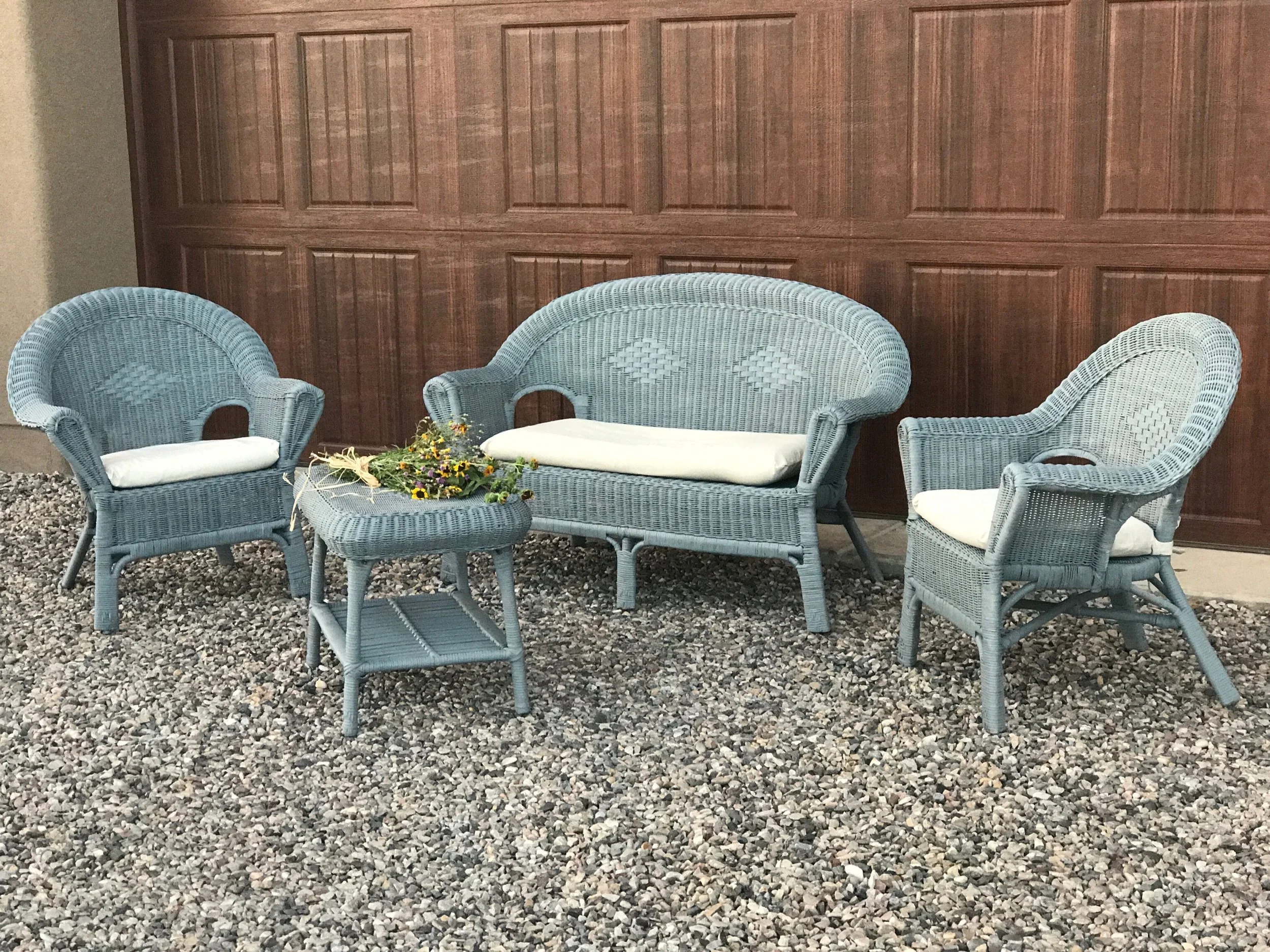 4 Piece Wicker Furniture Set