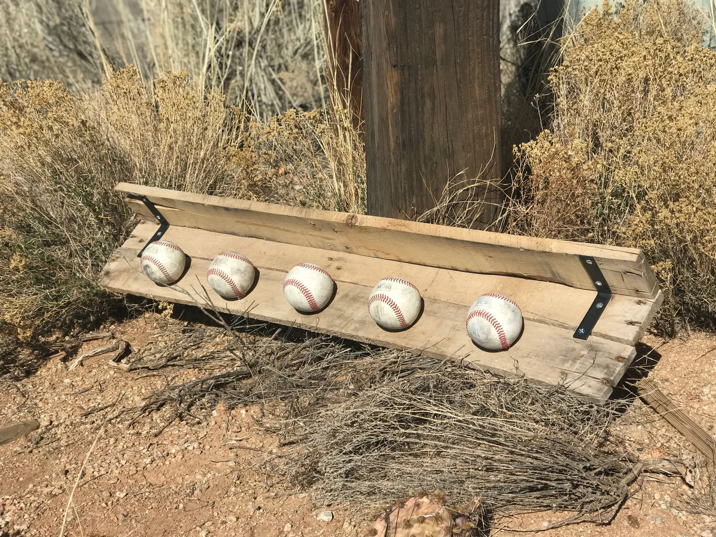 Pallet Baseball Hanger and Self 