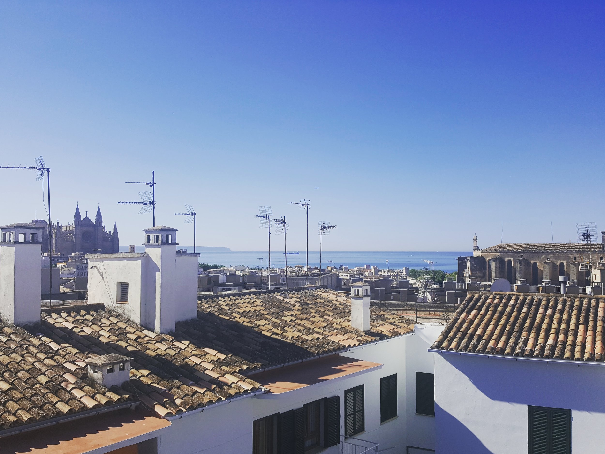 The view from the roof terrace where breakfast was served