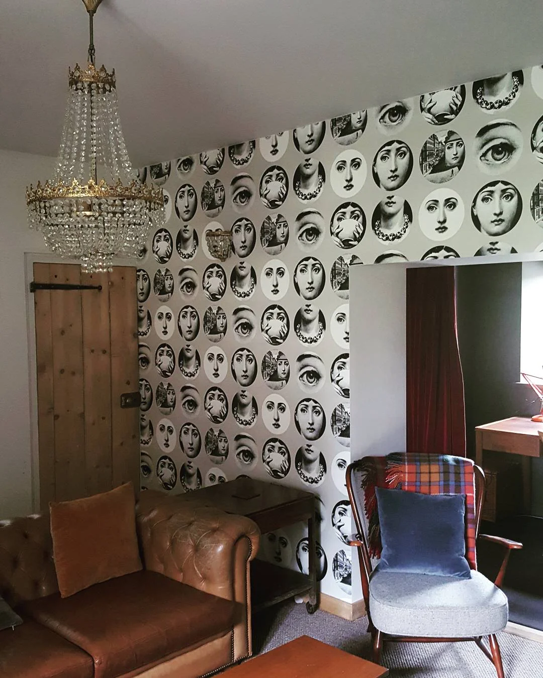 This was the lovely downstairs snug area with a woodburner and a massive stack of back issues of Living Etc