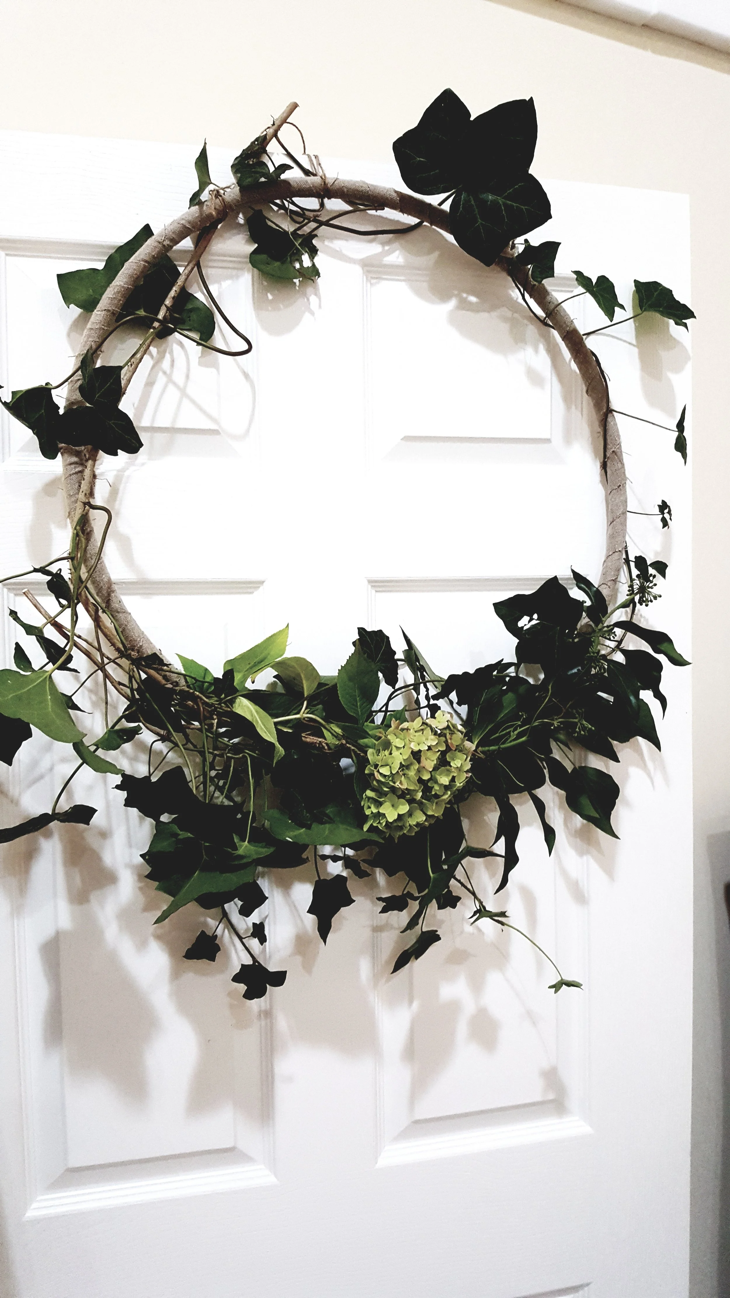 The humble hula hoop transformed by Beth into a gorgeous modern rustic wall hanging