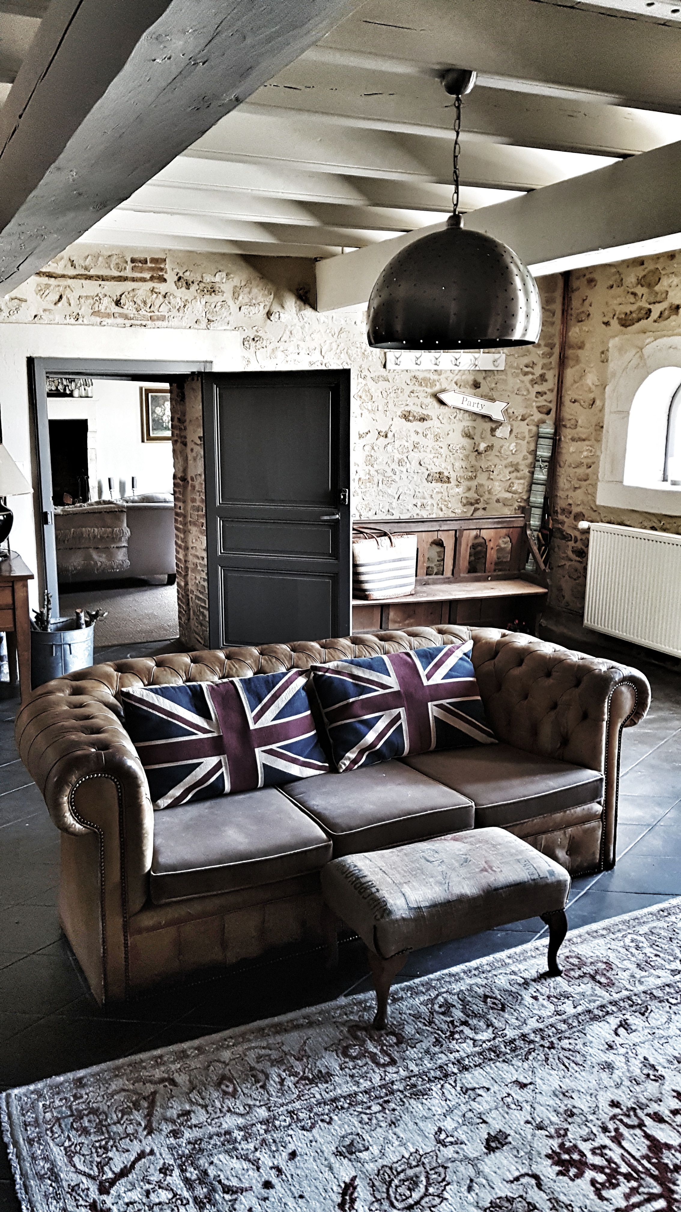 The lobby sitting area that is the first room you see when you step inside the Vintage Curator House