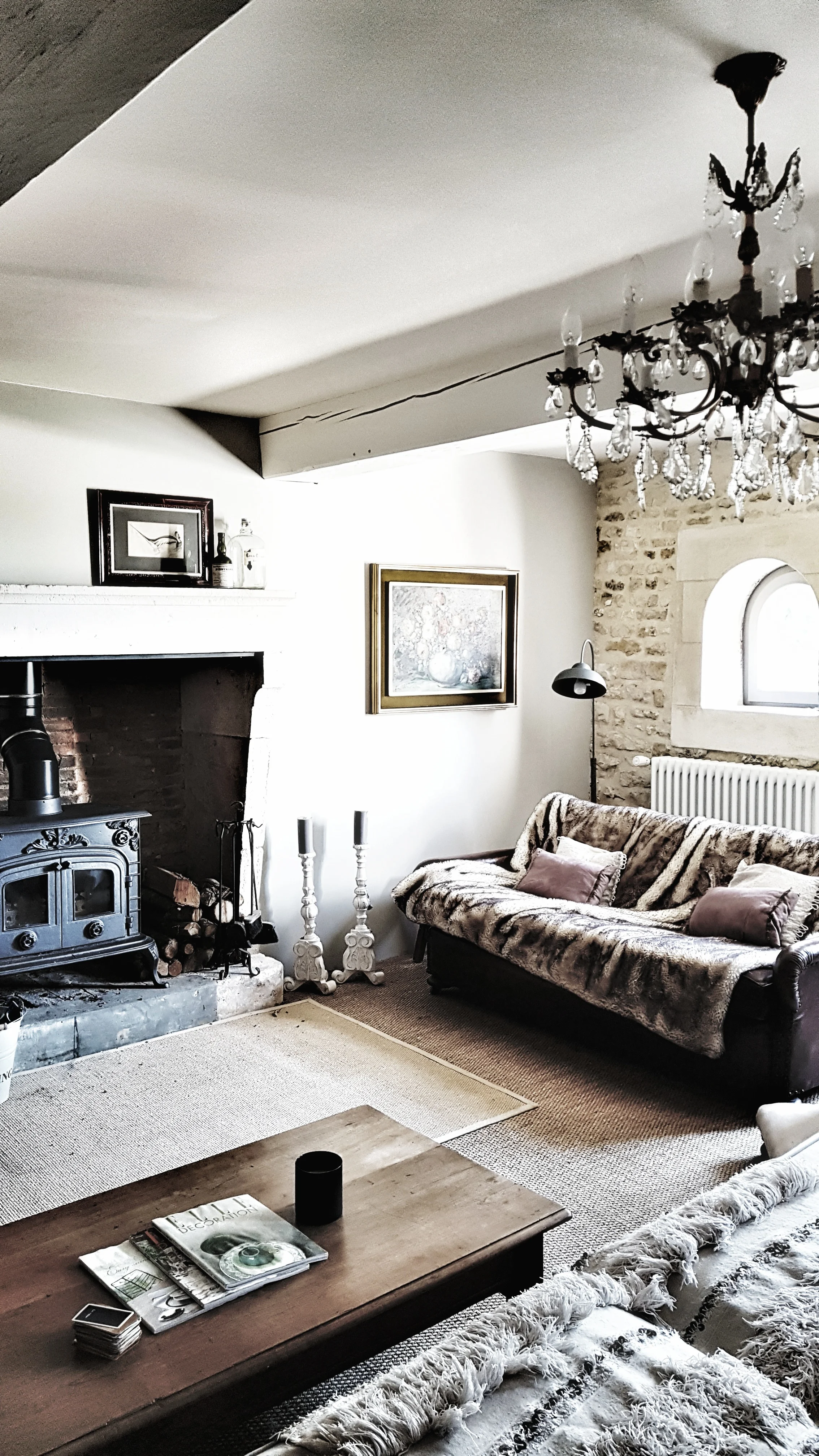 With the kids in bed we would light the woodburner in here and cosy up