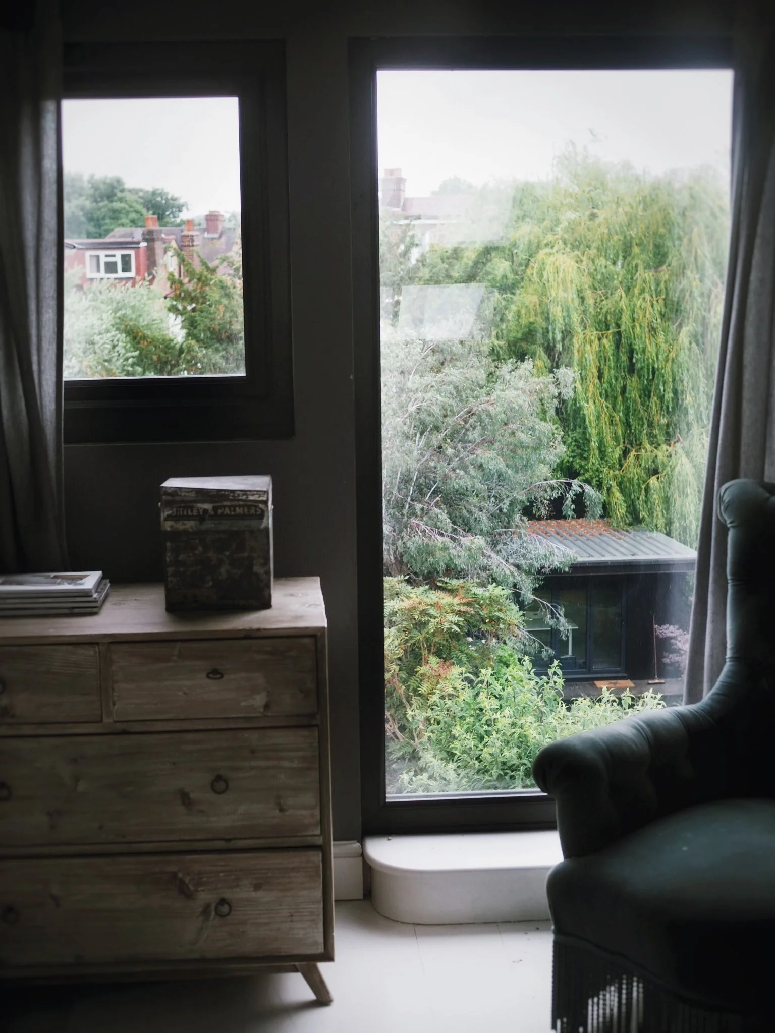 I love sitting in this corner looking out over the garden