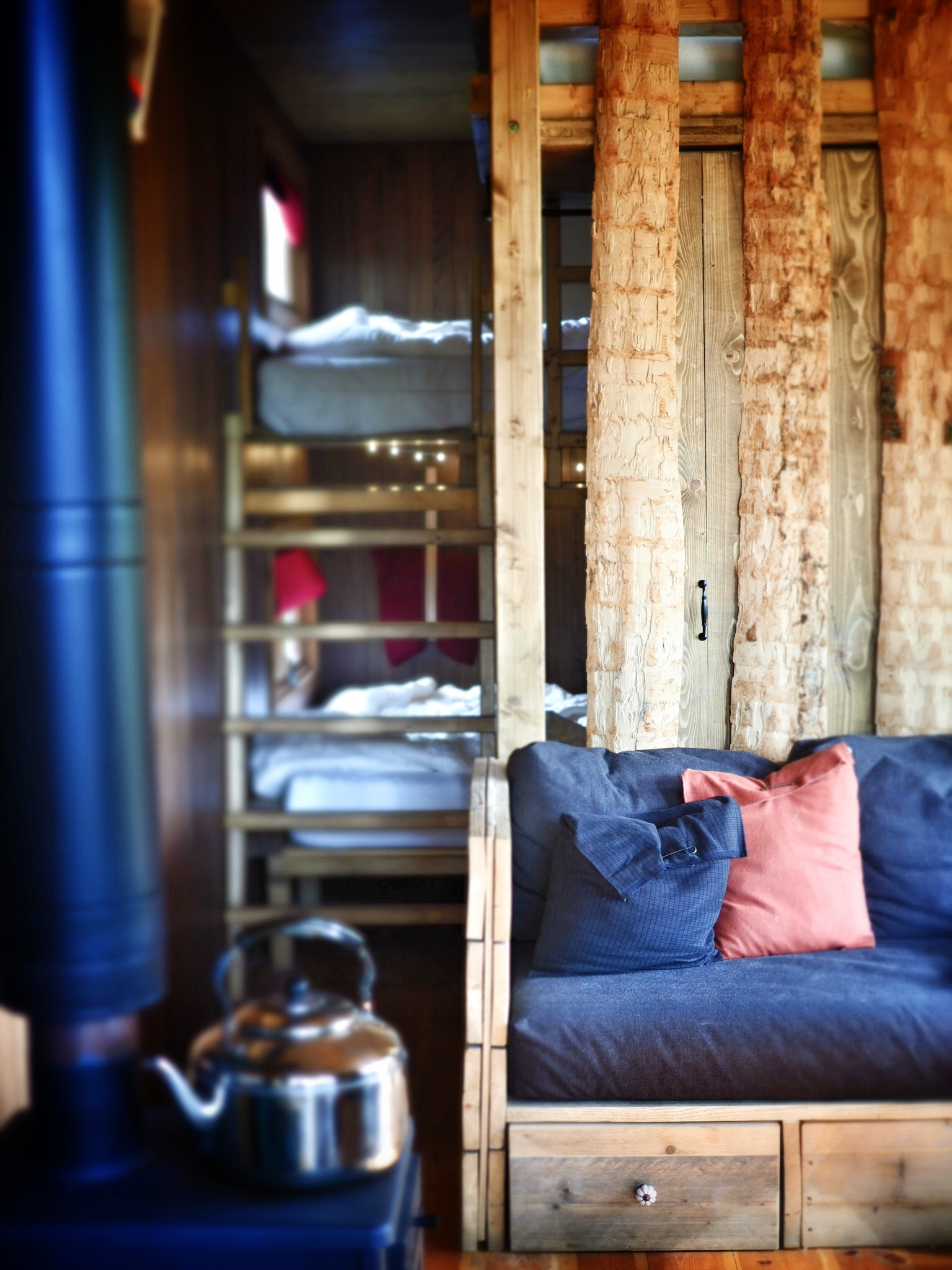 The view through from the living space to the bedrooms