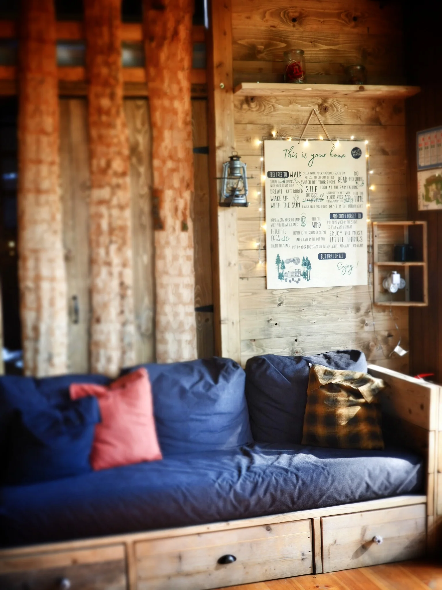 The sofa had lots of clever storage so the cabin never felt cluttered