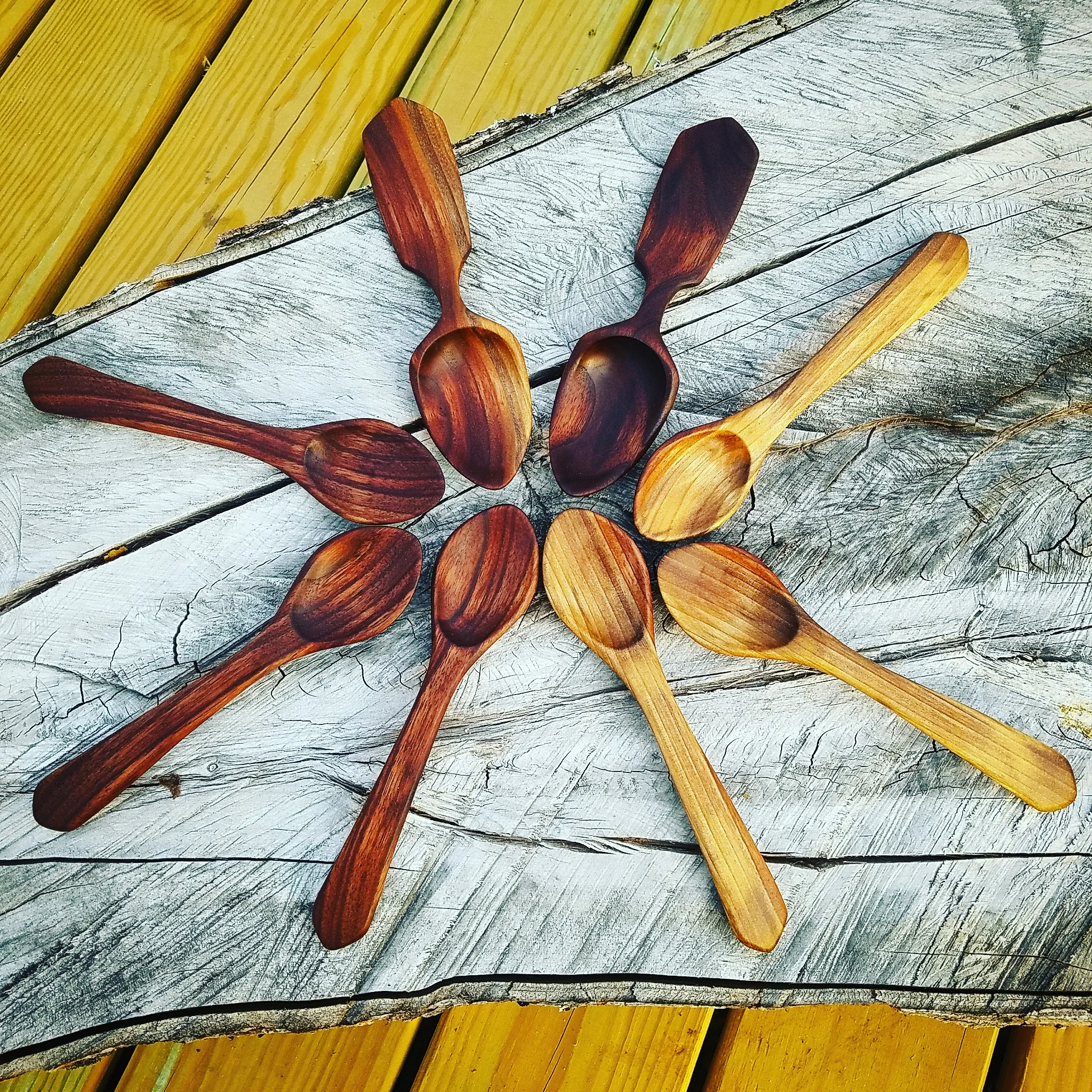 Walnut Spoon Set With Two Camp Spoons