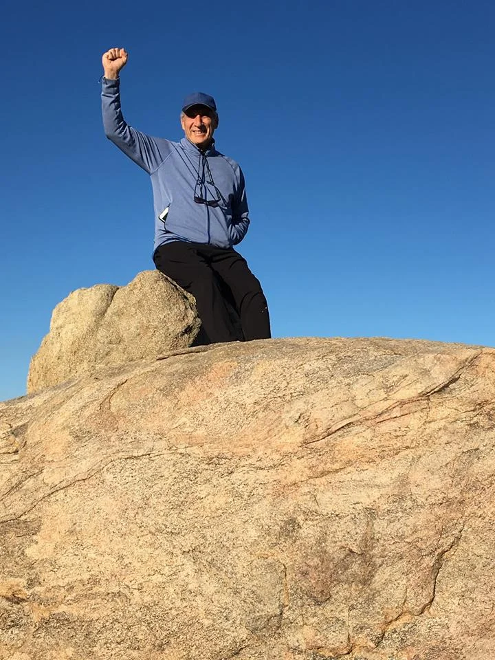 Dennis victory sign to of Granite Rock.jpg