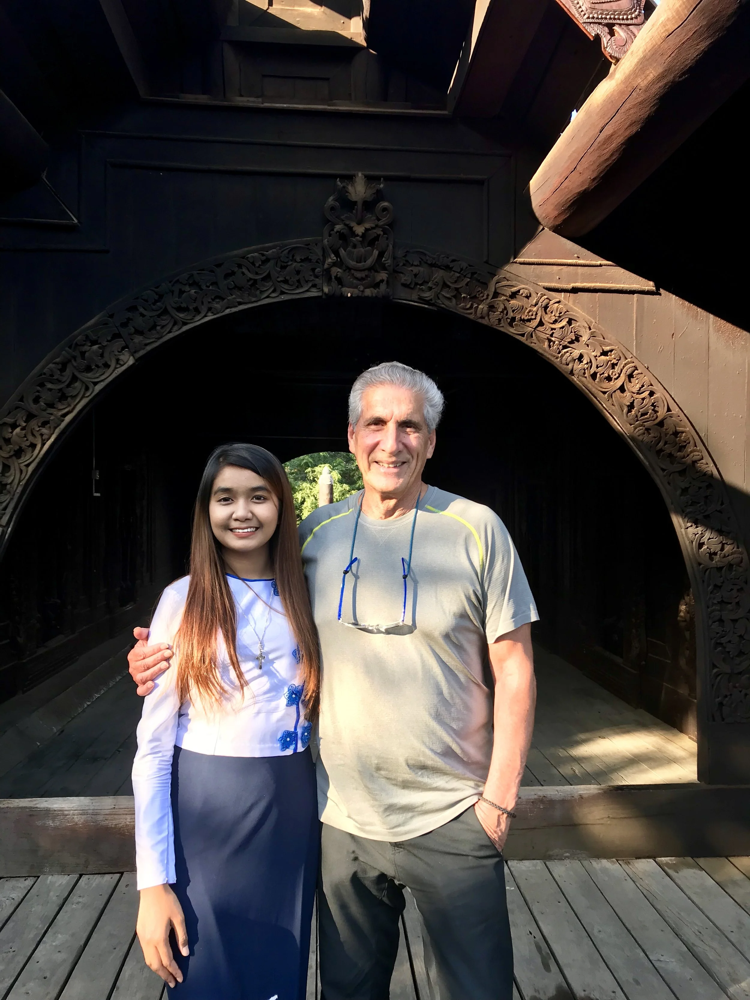 Michelle & Me in front of archway of wood pagoda.jpg*.jpg