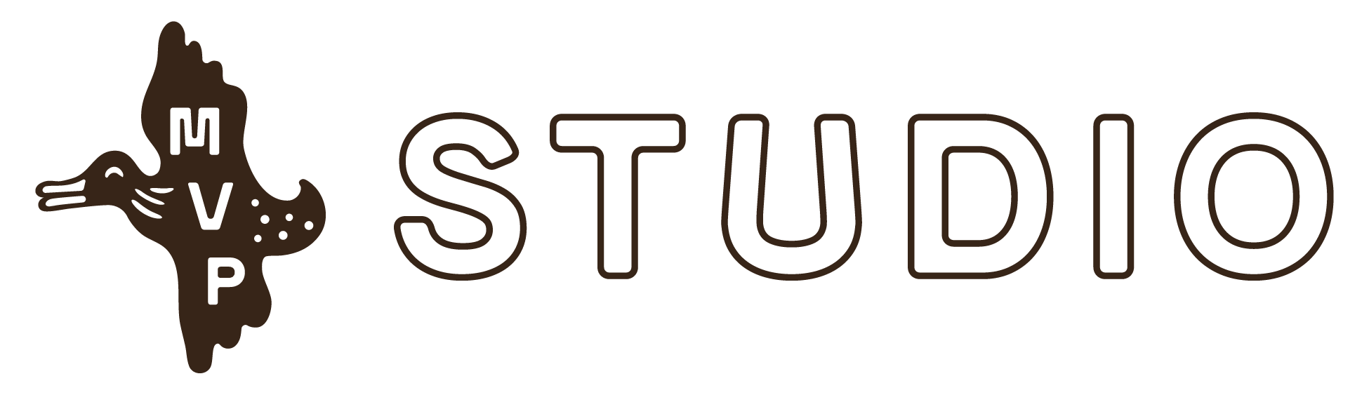 Logo with a stylized duck silhouette and the words "MVP STUDIO"