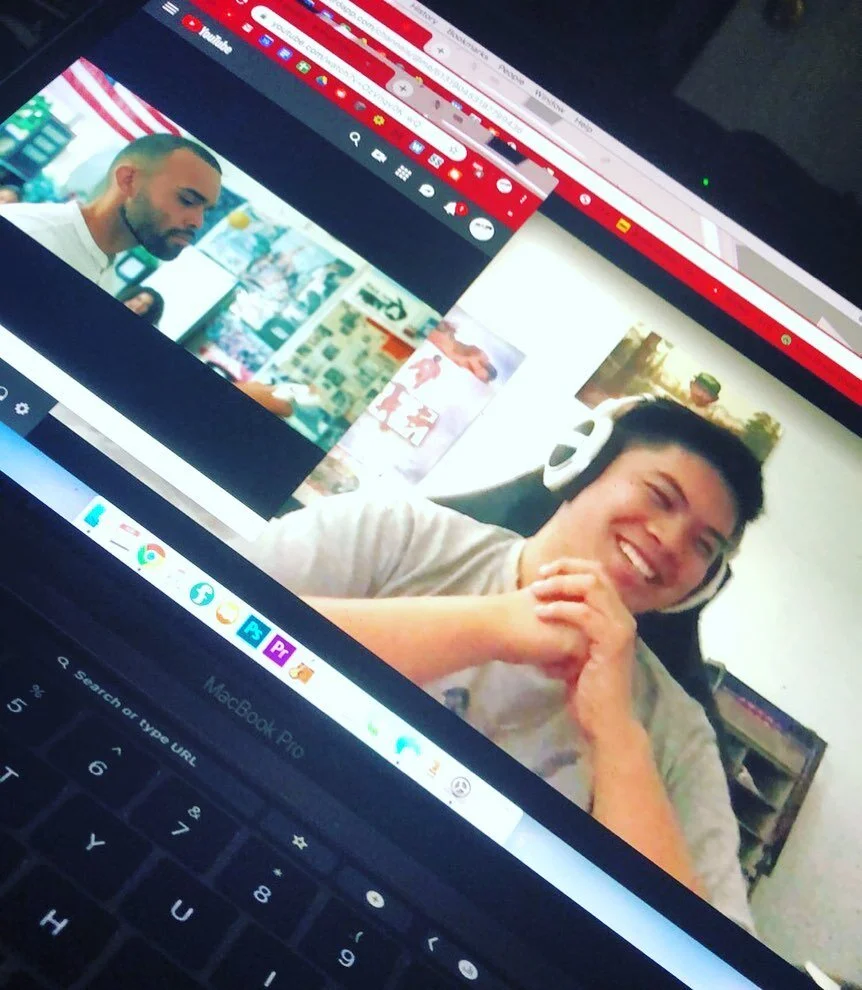 Throwback of @teotheartist enjoying a sneak preview of the short! #BROKEshortFILM