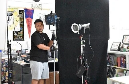 Shoutout to our key grip the @gimbal_god himself, keeping things in order! #bts #BROKEshortFILM