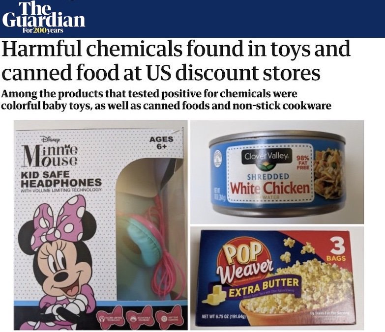 Harmful chemicals found in toys and canned food at US discount