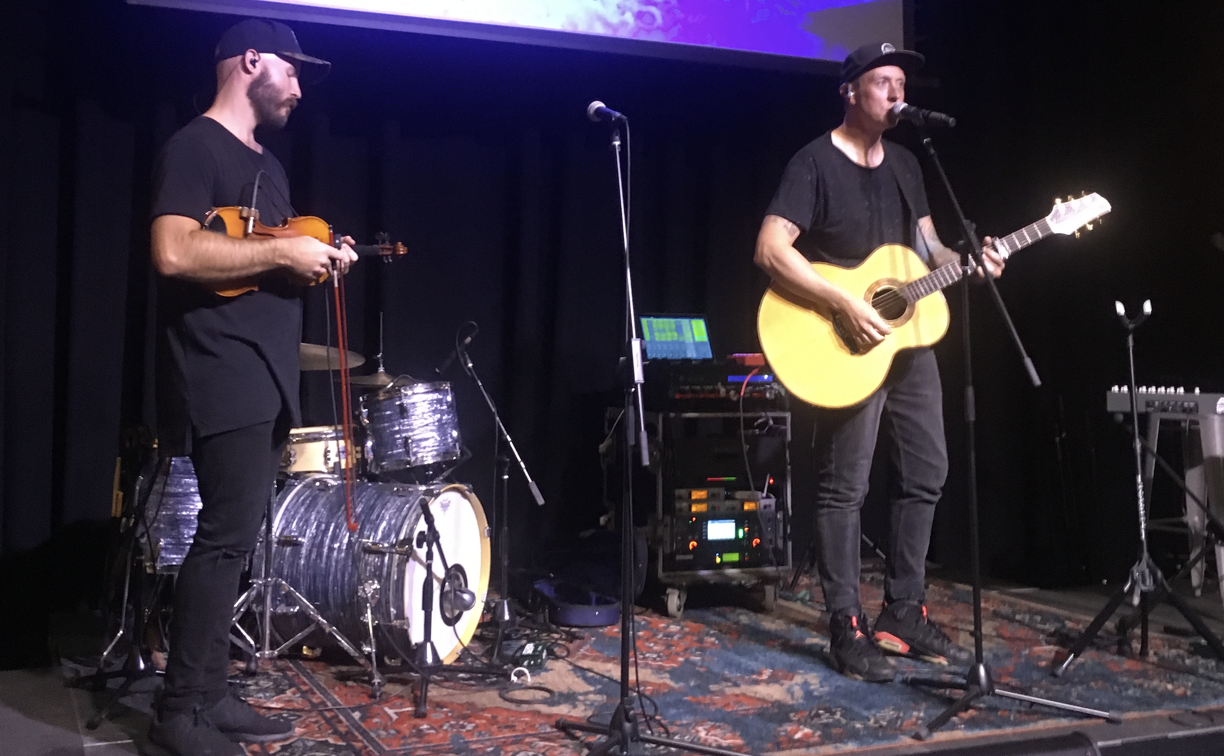 Aaron Boyd performs new music from Jericho during a ‘sneak peek’ of the new project , held earlier this week in Franklin, TN