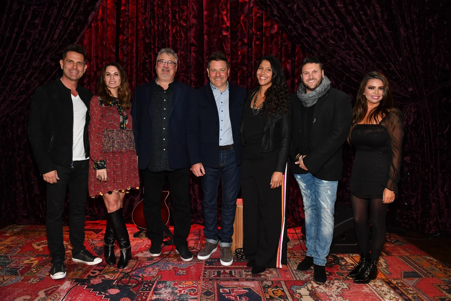 L-R: Avalon's Greg & Janna Long, Don Koch (General Manager Red Street Records), Jay DeMarcus (CEO/Owner, Red Street Records, Avalon's Dani Rocca and Jody McBrayer, and Lauren James pose after a press conference held at Analog at the Hutton Hotel on Wednesday, October 24, 2018. Photo ©2018 Jason Davis / Red Street Records