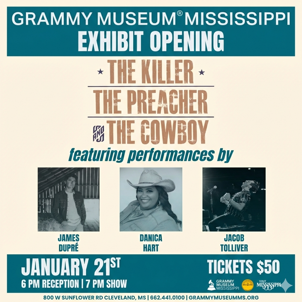 GRAMMY MUSEUM® MISSISSIPPI ADDS DANICA HART TO STAR-STUDDED LINEUP FOR OPENING OF THE KILLER, THE PREACHER AND THE COWBOY EXHIBIT