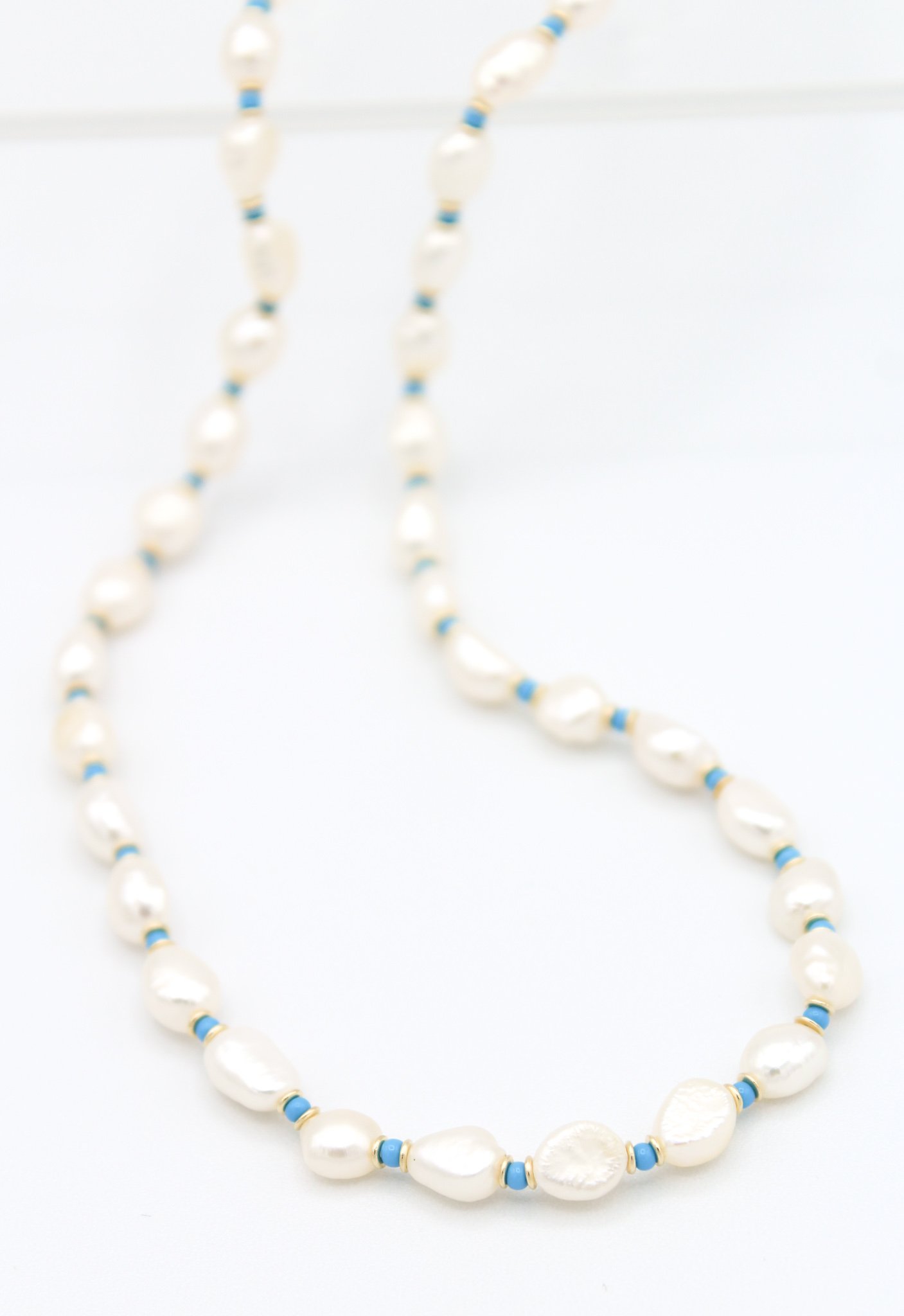 Freshwater Pearl necklace with Fair Trade Beads - Nest Pretty Things