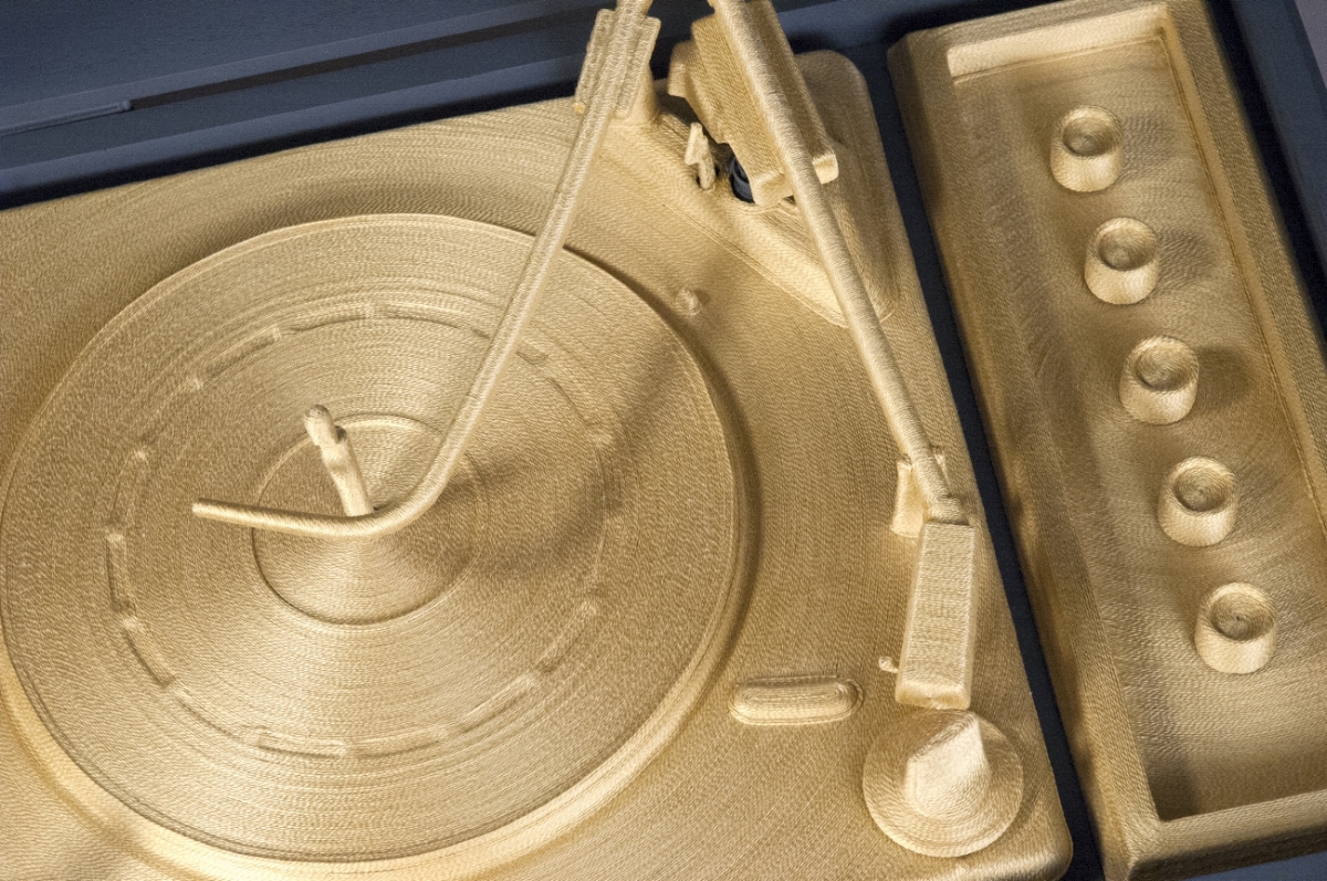 Turntable Wrapped in Gold Thread
