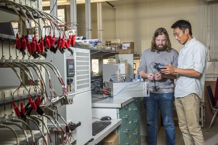 Co-founders Barry and Andrew in the Feasible lab in Emeryville, CA.
