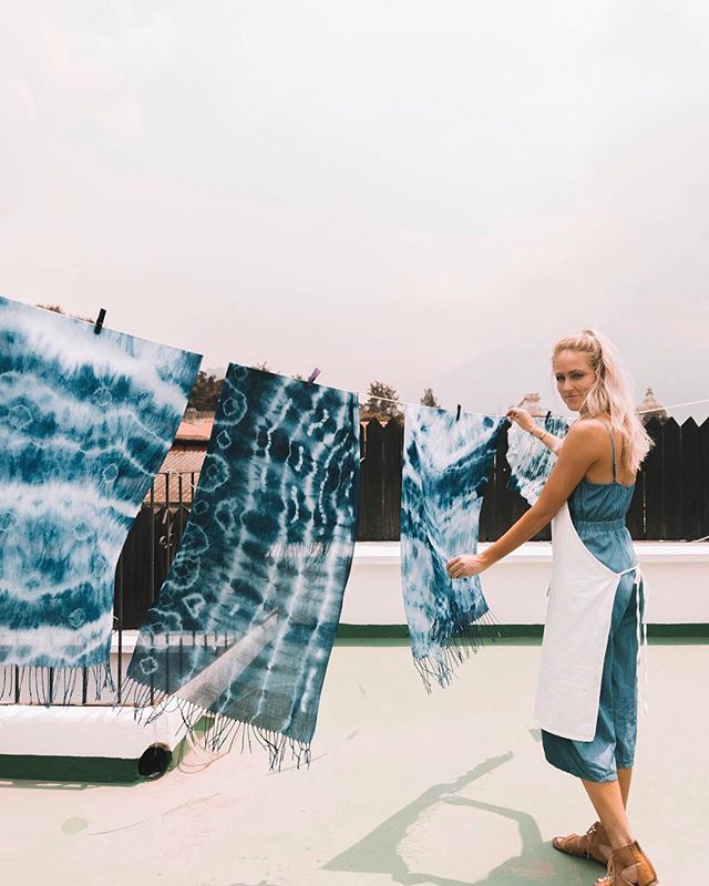 INDIGO dyeing with the &ldquo;godmother of natural dyes in Guatemala,&rdquo; Olga Reiche.

Olga is a local legend. After the earthquake in 1976, she partnered with the government to travel throughout the country, interviewing artisans and making sust