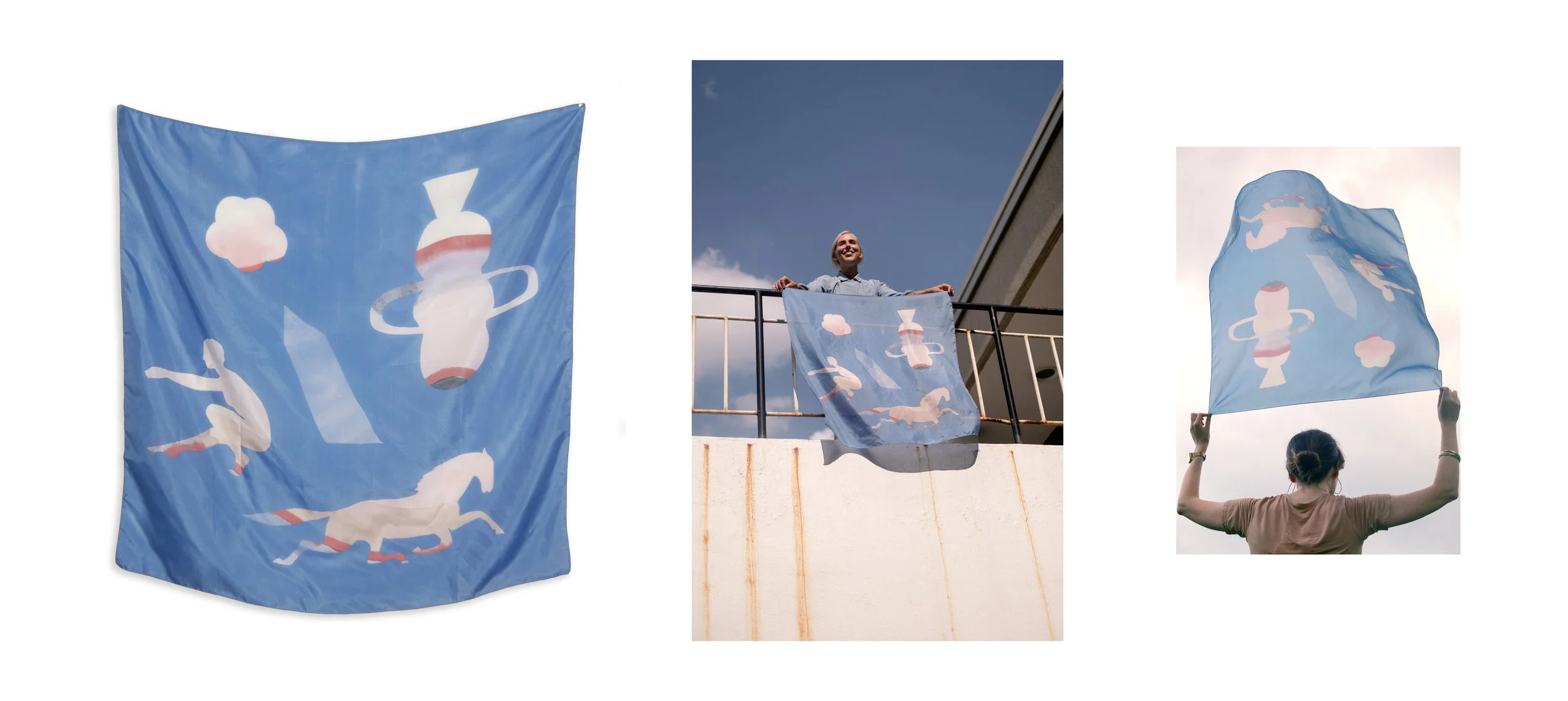 Blue Menagerie, limited edition silk scarf with Sagan Editions