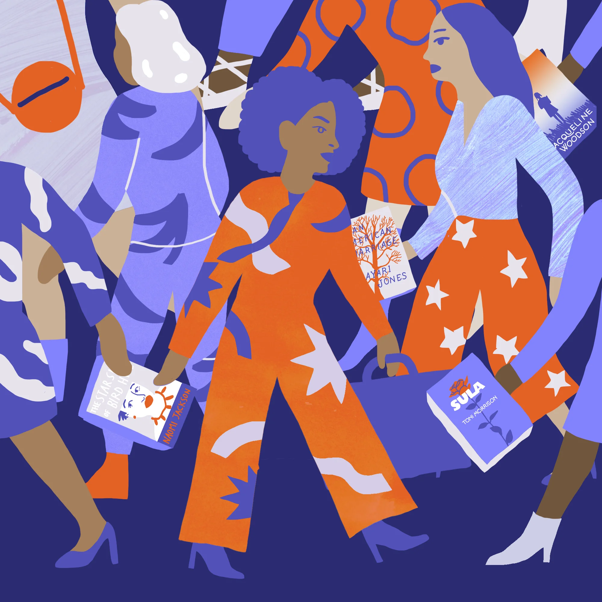 Lenny Letter x Cole Haan illustration about Well Read Black Girl, an online community and book club